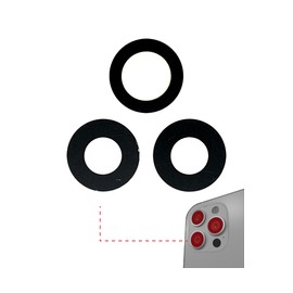 Lente de Camara Trasera Para iPhone 12 Pro Max (Set de 3) (Paquete de 10) (Solo Vidrio)