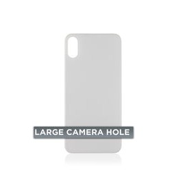 Tapa Trasera para iPhone X (Orificio de Camara Grande) (Plateado)