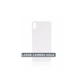 Tapa Trasera para iPhone XS Max (Orificio de Camara Grande) (Plateado)