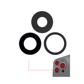 Lente de Camara Trasera Para iPhone 13 Pro / 13 Pro Max (Solo Vidrio) (Set de 3) (Zafiro Real)