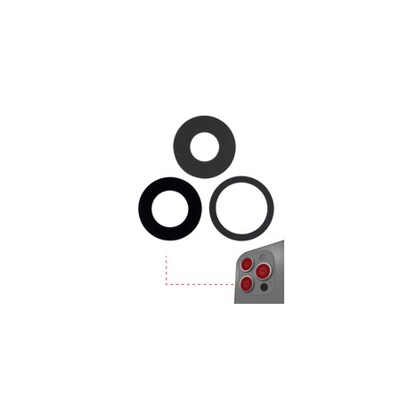 Lente de Camara Trasera Para iPhone 13 Pro / 13 Pro Max (Solo Vidrio) (Set de 3) (Zafiro Real)