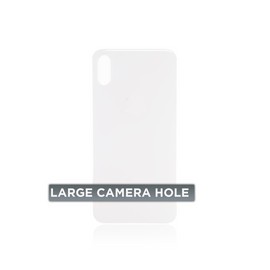 Tapa Trasera para iPhone XS (Orificio de Camara Grande) (Plateado)