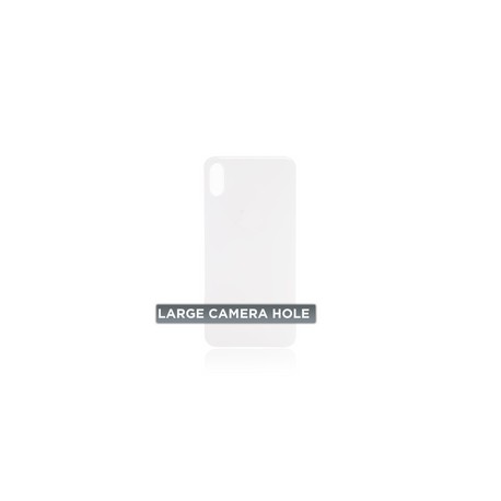 Tapa Trasera para iPhone XS (Orificio de Camara Grande) (Plateado)