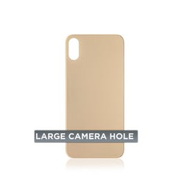 Tapa Trasera para iPhone XS (Orificio de Camara Grande) (Dorado)